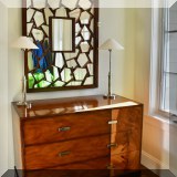 F01. Theodore Alexander 3-drawer chest. 36”h x 47”w x 24”d 